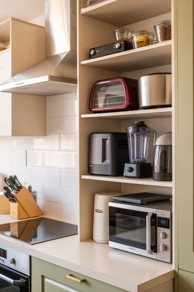 Shelf Towers That Group Appliances by Function