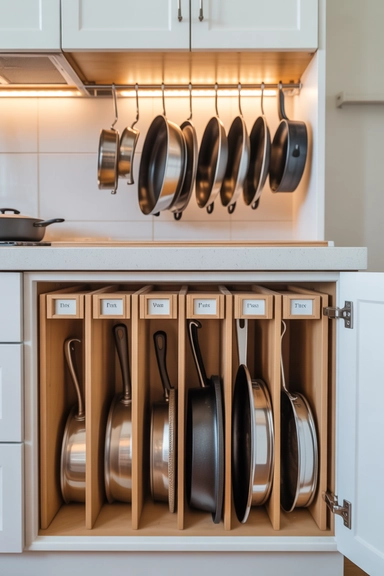 Store Pots and Pans Vertically Instead of Stacking