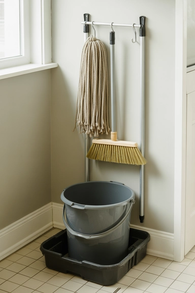 Bucket Pairing Storage for Complete Cleaning Stations