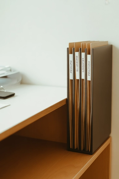 22 Desk Organization Ideas for Small Spaces That Stay Tidy 17 Create a Dedicated Vertical File Station