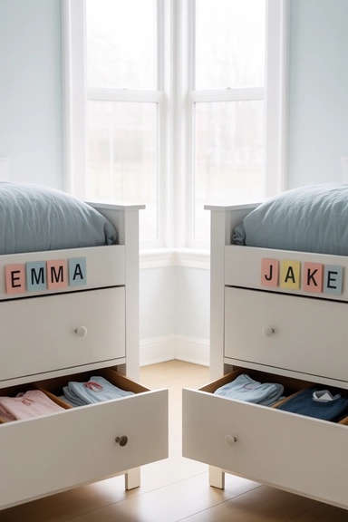 21 Shared Kids Room Organization Ideas That Actually Work 17 Use Matching Dressers With Separate Drawers