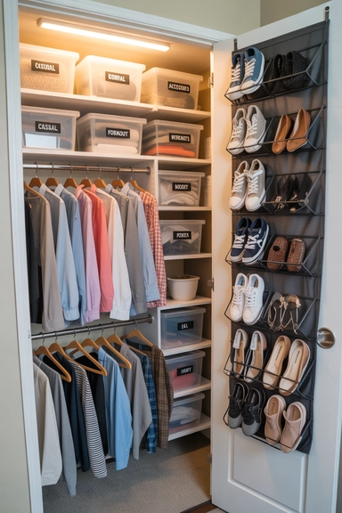21 Dorm Room Organization Ideas That Maximize Small Spaces 17 Build a Functional Dorm Closet Zone for Daily Use