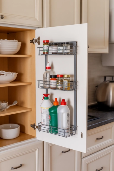23 Under $20 Kitchen Organizer Ideas for Small Kitchens 17 Cabinet Door Mounted Storage Solutions