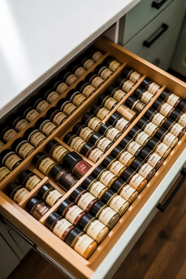 Drawer-Based Spice Layouts for Flat Storage