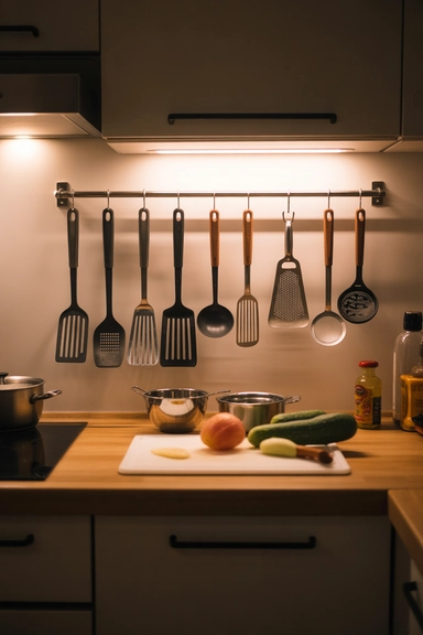 Slim Wall Rails That Lift Everyday Tools Off the Counter