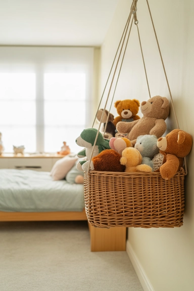22 Kids Room Storage Ideas That Keep Toys Under Control 18 Create a Stuffed Animal Storage System