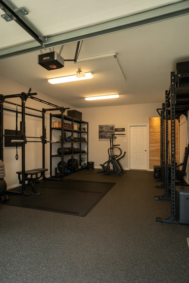 Organized Garage Gym Zones
