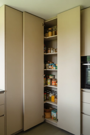 Corner Pantry Cabinets With Sliding Doors