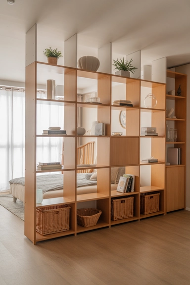23 Chic Home Organization Ideas For Stylish Homes 18 Multi-Functional Room Dividers with Built-In Storage