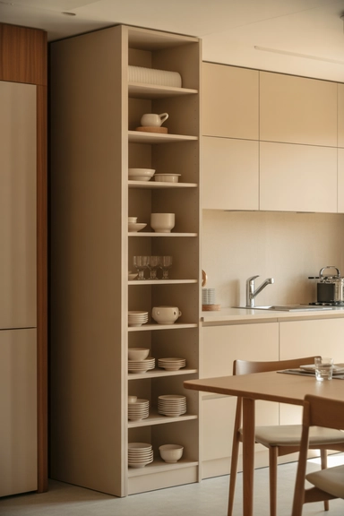 21 Small Dining Room Storage Ideas That Maximize Space 18 Pantry-Style Storage for Dining and Kitchen Overlap