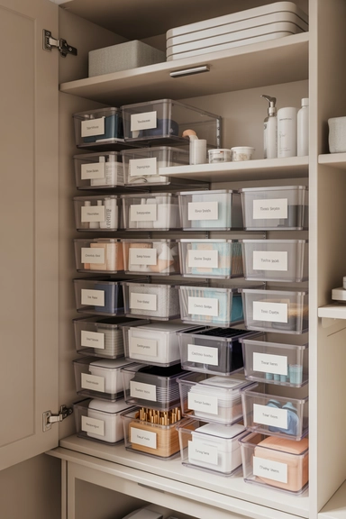 Stacked Bin Systems for Vertical Cabinet Depth