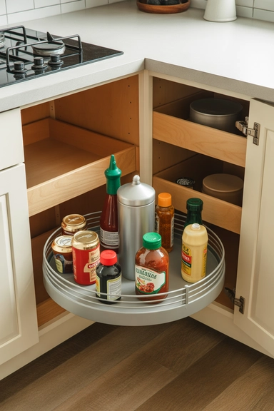 23 Under $20 Kitchen Organizer Ideas for Small Kitchens 18 Turntables for Corner and Deep Cabinet Storage