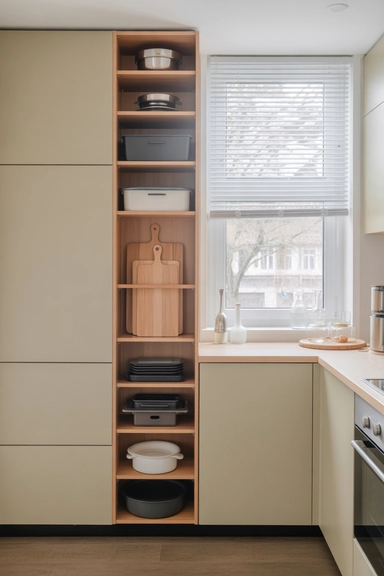 Vertical Divider Storage That Removes Flat Items from the Surface