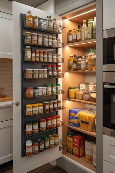 Narrow Walk-In Pantry Ideas That Make Tight Spaces Work (22 Smart Layouts) 19 Back-of-Door Storage That Adds Extra Capacity