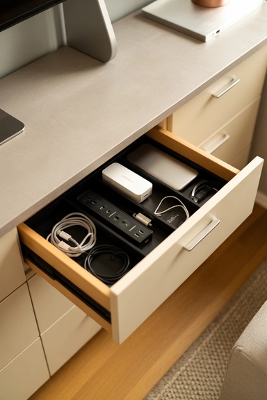 22 Family Command Center Ideas That Organize Daily Life 19 Central Charging Drawer or Station