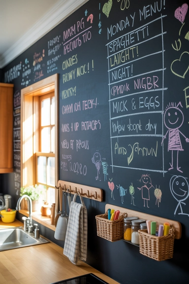 Chalkboard Walls for Functional and Fun Storage