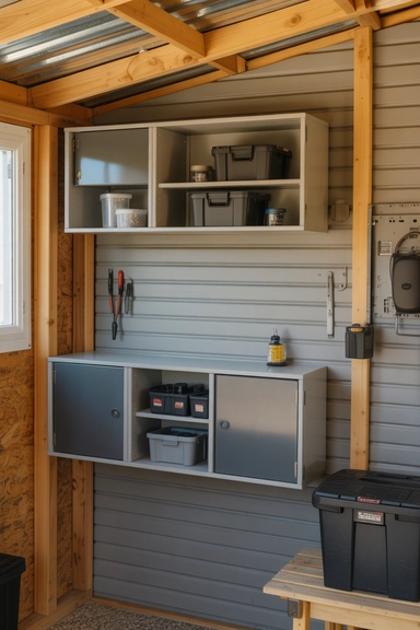 21 Shed Storage Organization Ideas That Keep Tools Visible 19 Narrow Wall Cabinets for Hazardous Supplies
