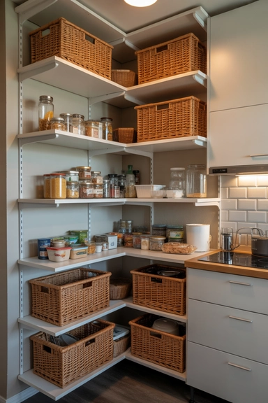 Small Corner Pantry Layouts for Apartments