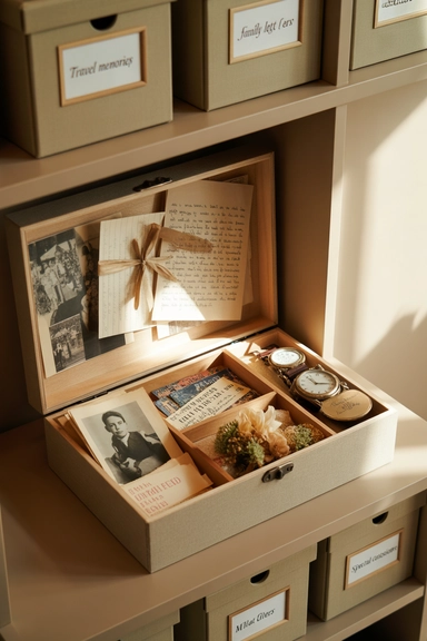 23 Ways to Organize Your Photos For Every Busy Family 19 Use Keepsake Boxes for Sentimental Items