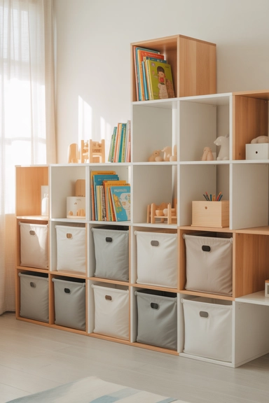 22 Kids Room Storage Ideas That Keep Toys Under Control 20 Add IKEA-Style Modular Storage for Flexibility