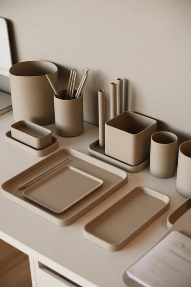 22 Desk Organization Ideas for Small Spaces That Stay Tidy 20 Use Matching Organizers to Maintain Visual Calm
