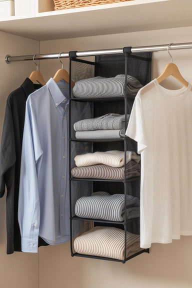 Hanging Shelf Organizers for Folded Items