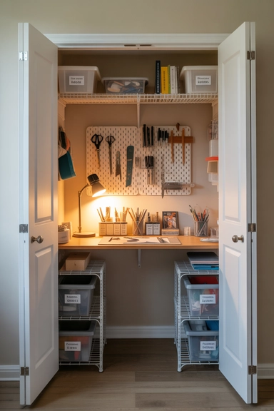23 Hobby Room Design Ideas for Small Spaces That Maximize Every Inch 20 Turn a Closet Into a Fully Functional Hobby Station