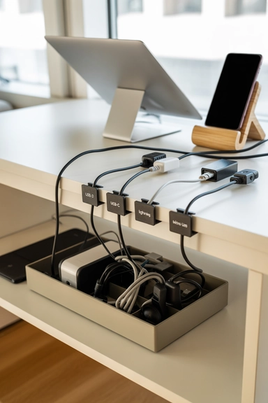 21 Dorm Room Organization Ideas That Maximize Small Spaces 20 Keep Tech and Charging Areas Organized