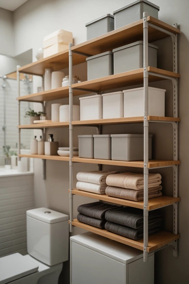 Over-the-Toilet Storage With Adjustable Shelves