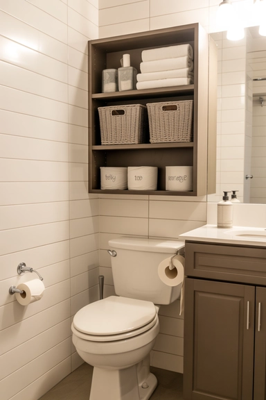21 Small Bathroom Storage Ideas for Tiny Spaces That Work 3 Over-the-Toilet Storage Cabinets
