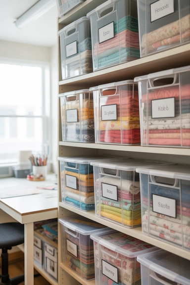  Clear Fabric Bins That Keep Stacks Contained