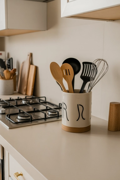  Store Frequently Used Utensils in a Countertop Crock