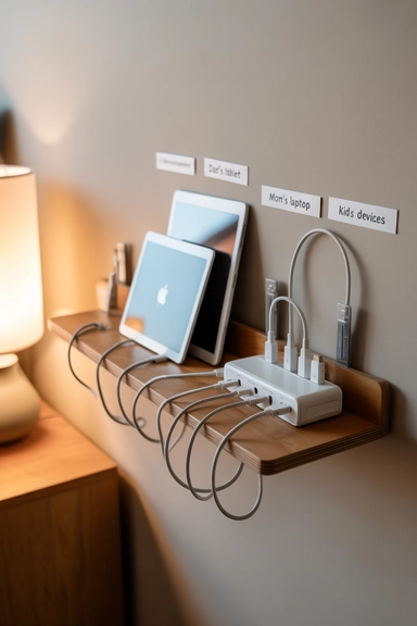23 Back To School Organization Ideas For Families 3 Designate a Tech Charging Station