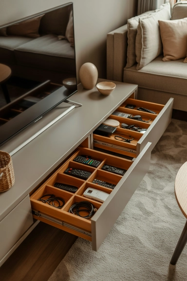 21 TV Stand Storage Ideas That Hide Everyday Mess 3 Drawer-Based TV Units for Remote and Controller Storage
