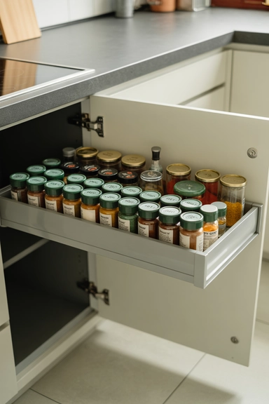 Drawer-Style Cabinet Inserts for Label-Up Storage