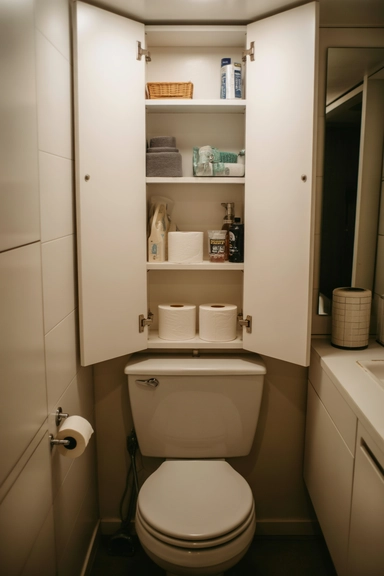 Slim Over-the-Toilet Cabinets With Doors