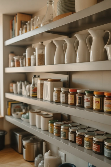 23 Kitchen Shelving Organization Ideas That Reduce Clutter 3 Structured Height Zoning That Prevents Shelf Crowding