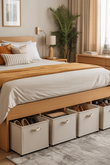 Under-Bed Cube Storage for Hidden Organization