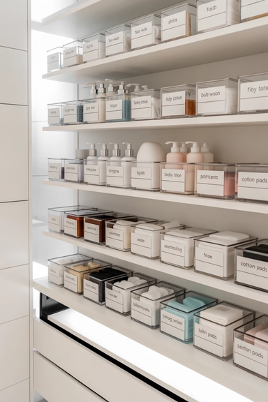 21 Small Bathroom Storage Ideas for Tiny Spaces That Work 21 Labelled Containers for Consistent Organization