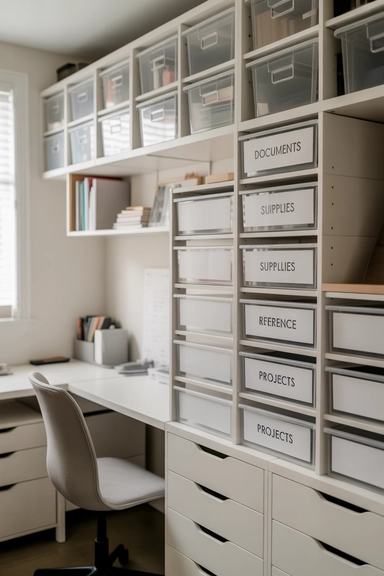 Home Office Storage Ideas That Keep Workspaces Clear 21 Use Label Systems for Long-Term Organization