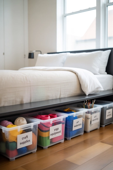 Use Under Bed Storage for Hobby Supplies