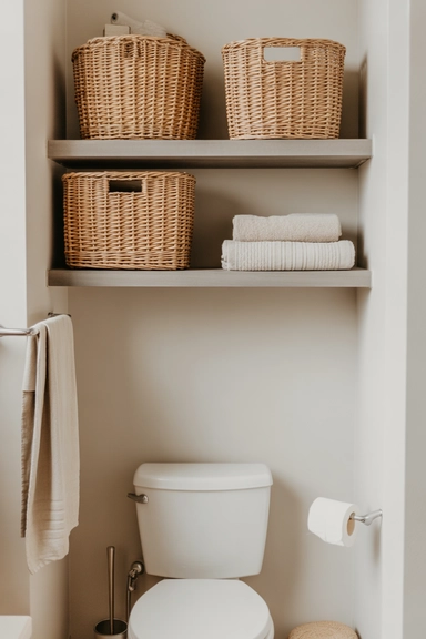 Minimalist Single Shelf With Baskets