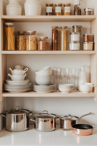 23 Kitchen Shelving Organization Ideas That Reduce Clutter 21 Shelf-Specific Purpose That Prevents Overlap