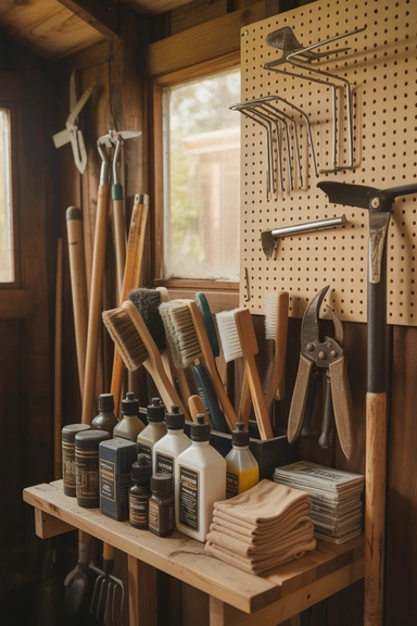 23 Garden Tool Organization Ideas for Garage and Shed Storage 21 Keep a Cleaning and Maintenance Station