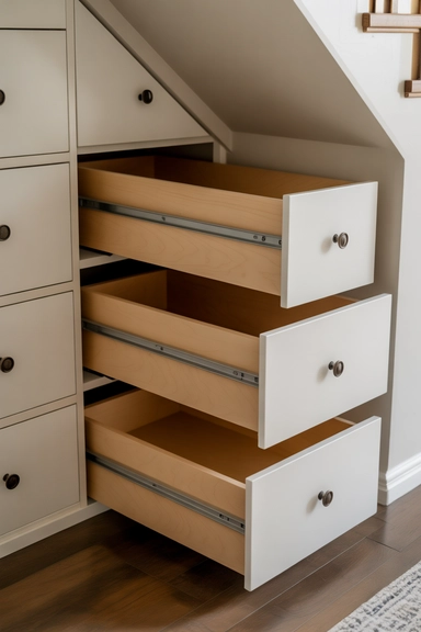 23 Chic Home Organization Ideas For Stylish Homes 21 Under-Stair Storage Nooks with Pull-Out Drawers