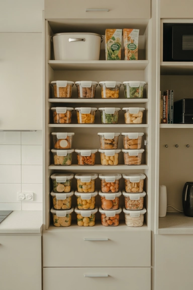 21 Small Kitchen Organization Ideas for Apartments That Actually Work 21 Use Matching Containers to Reduce Visual Clutter