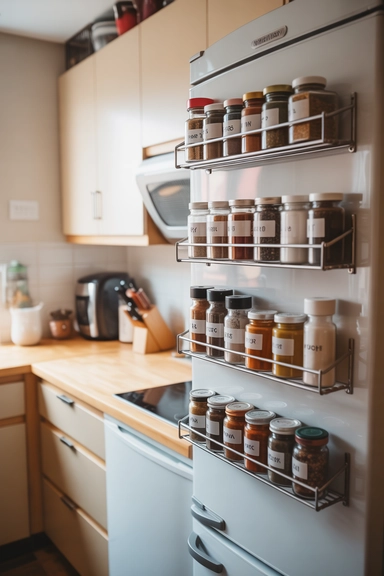 Use the Side of the Refrigerator for Extra Storage