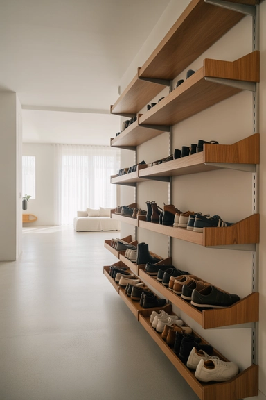 Wall-Mounted Shoe Racks That Lift Storage Off the Floor