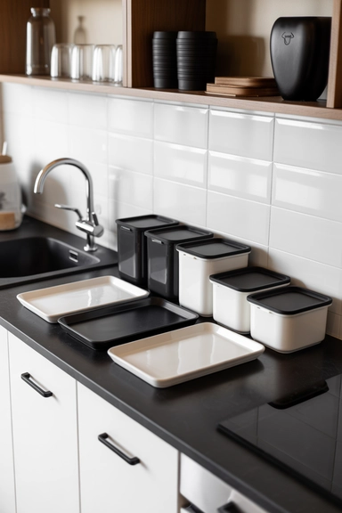 Black and White Storage That Creates Visual Order