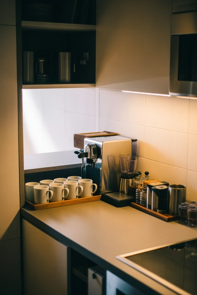 Coffee Corner Layouts That Stay Contained in One Footprint